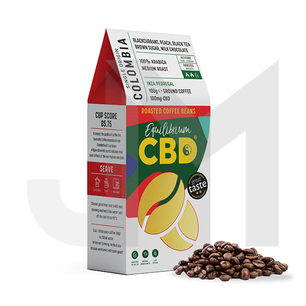 Equilibrium CBD 100mg Full Spectrum Whole Coffee Beans - 100g