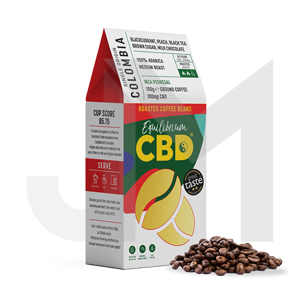 Equilibrium CBD 100mg Full Spectrum Whole Coffee Beans - 100g (BUY 2 GET 1 FREE)