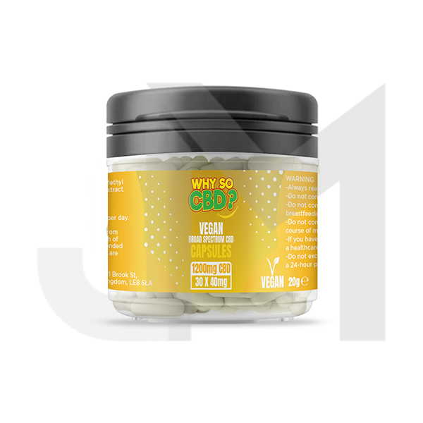 Why So CBD? 1200mg Broad Spectrum CBD Vegan Capsules - 30 Caps