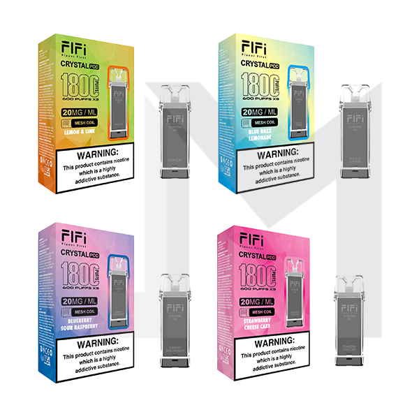 FLFI Crystal Replacement Pods 1800 Puffs 2ml FLFI Crystal Replacement Pods 1800 Puffs 2ml