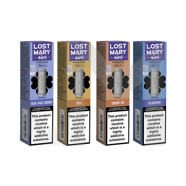 20mg Lost Mary 4in1 Prefilled Pods 1200 Puffs - 2 Pcs 20mg Lost Mary 4in1 Prefilled Pods 1200 Puffs - 2 Pcs
