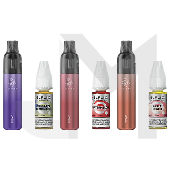 Elf Bar EV5000 Disposable Pod Kit + 20mg ElfLiq Salt Elf Bar EV5000 Disposable Pod Kit + 20mg ElfLiq Salt