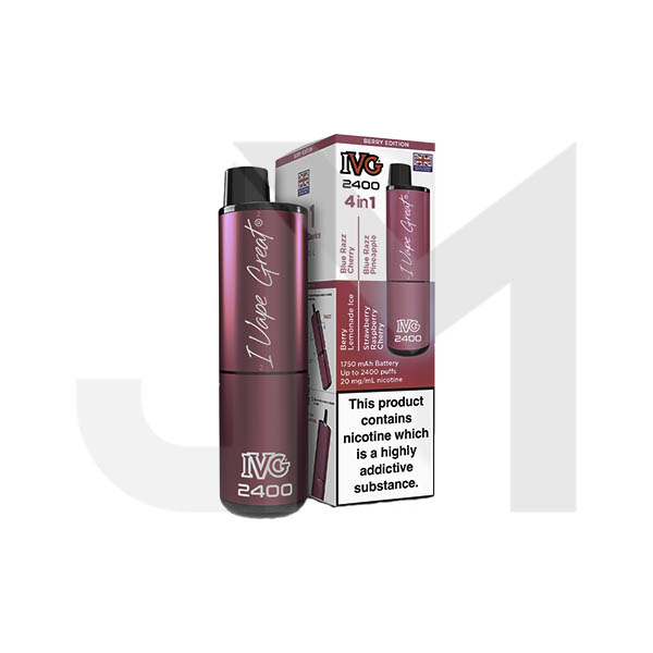 20mg IVG 2400 4 in 1 Multi Edition Rechargeable Pod Vape Kit 2400 Puffs
