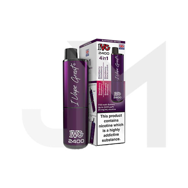 20mg IVG 2400 4 in 1 Multi Edition Rechargeable Pod Vape Kit 2400 Puffs