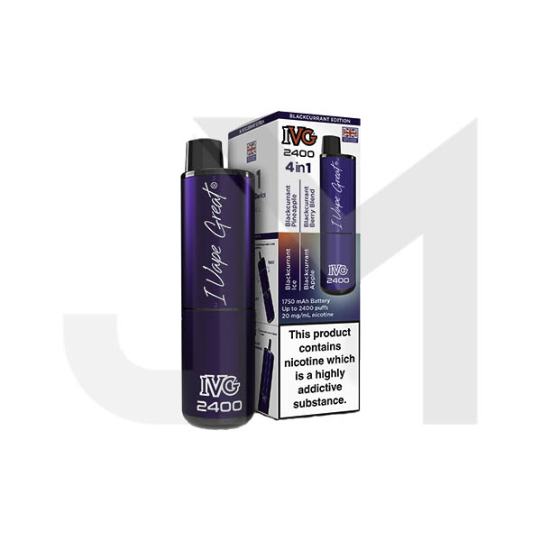 20mg IVG 2400 4 in 1 Multi Edition Rechargeable Pod Vape Kit 2400 Puffs