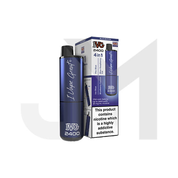 20mg IVG 2400 4 in 1 Multi Edition Rechargeable Pod Vape Kit 2400 Puffs