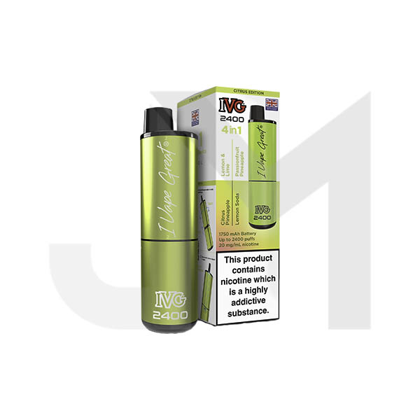 20mg IVG 2400 4 in 1 Multi Edition Rechargeable Pod Vape Kit 2400 Puffs