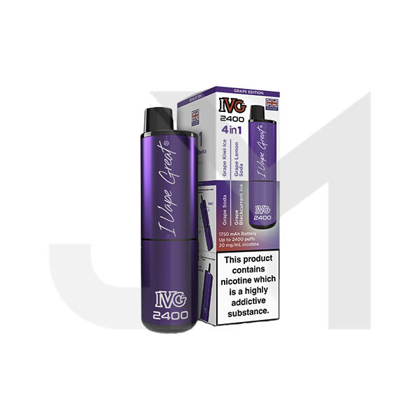 20mg IVG 2400 4 in 1 Multi Edition Rechargeable Pod Vape Kit 2400 Puffs