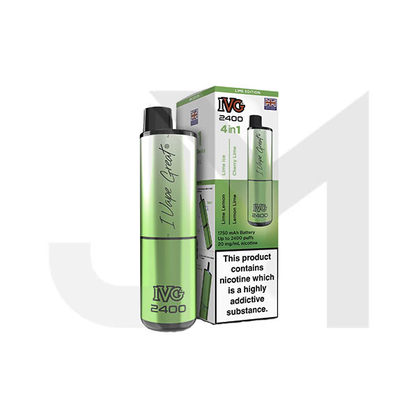 20mg IVG 2400 4 in 1 Multi Edition Rechargeable Pod Vape Kit 2400 Puffs