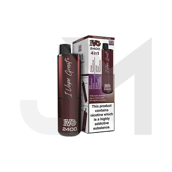 20mg IVG 2400 4 in 1 Multi Edition Rechargeable Pod Vape Kit 2400 Puffs