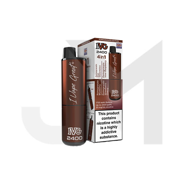 20mg IVG 2400 4 in 1 Multi Edition Rechargeable Pod Vape Kit 2400 Puffs