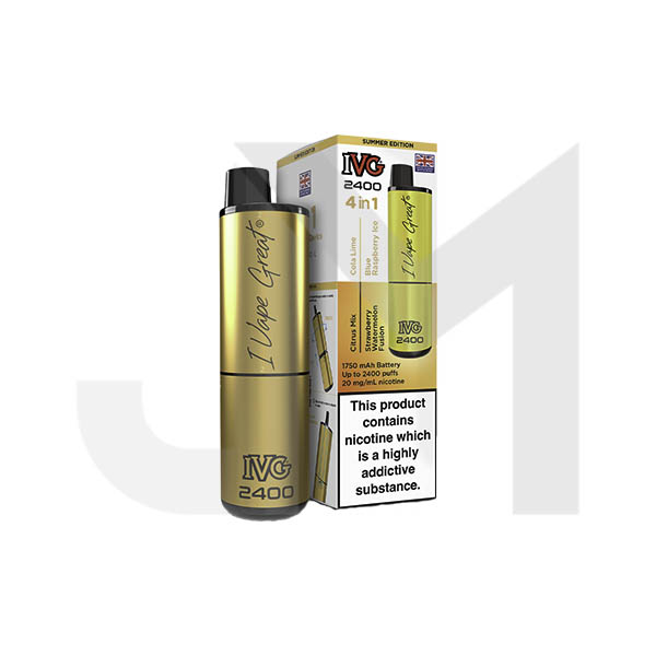 20mg IVG 2400 4 in 1 Multi Edition Rechargeable Pod Vape Kit 2400 Puffs