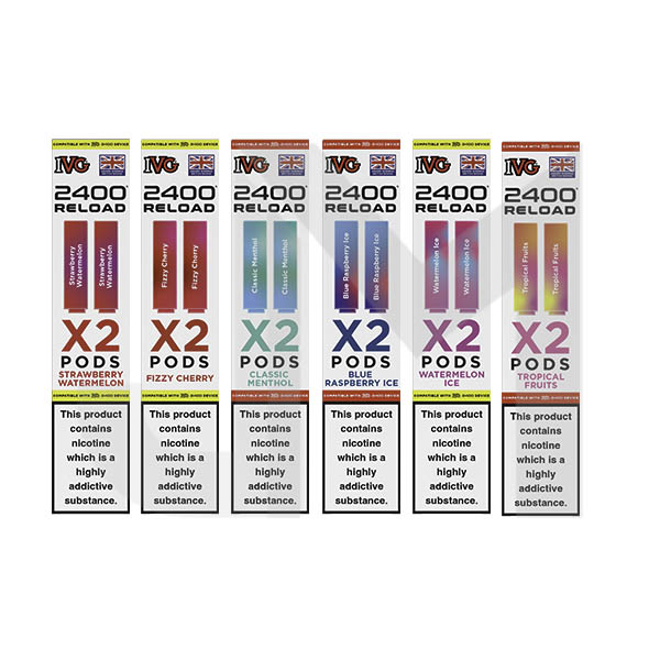 20mg IVG 2400 Reload Prefilled Pods 2ml 2400 Puffs - 2 Pcs