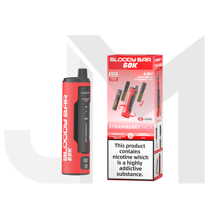 Bloody Bar 60k 4 in 1 Prefilled Pod Vape Kit 60000 Puffs