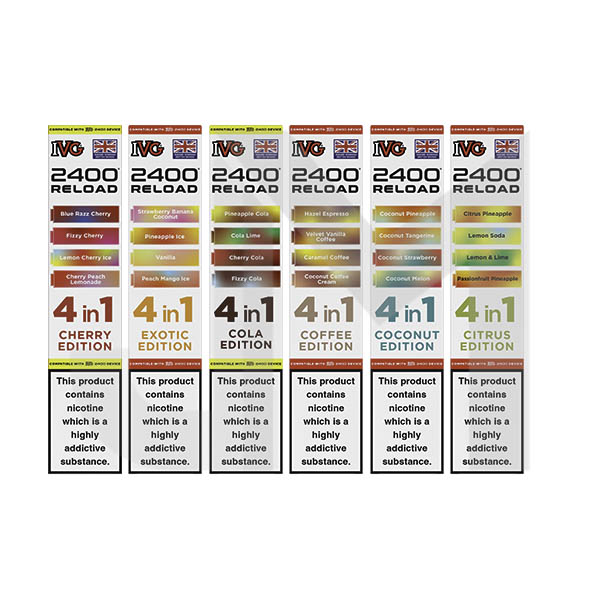 20mg IVG 2400 Reload Multi Edition Prefilled Pods 2ml 2400 Puffs - 4 Pcs