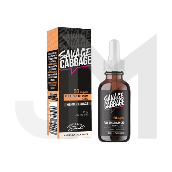 Savage Cabbage 750mg CBD Oil Vanilla 15ml