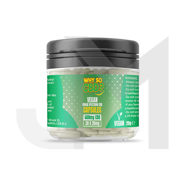 Why So CBD? 600mg Broad Spectrum CBD Vegan Capsules - 30 Caps