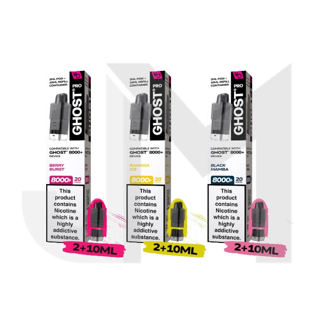 20mg Ghost Pro 8000+ By Vapes Bars Prefilled Pods