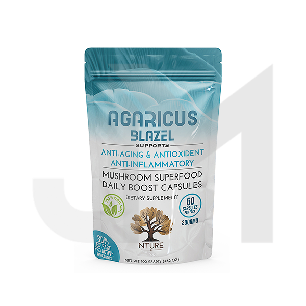 NTURE 2000mg Agaricus Blazel Mushroom Capsules - 60 Caps