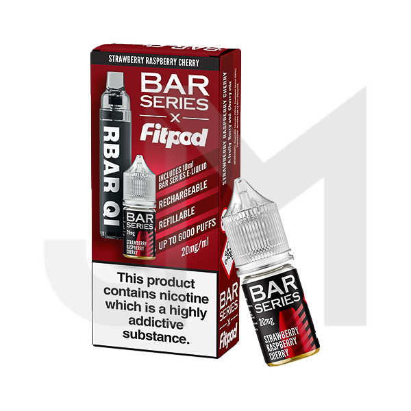 20mg Bar Series x Fitpod RBAR QI Refillable Disposable Vape & 10ml Nic Salt - 6000 Puffs (Buy 1 Get 1 Free)