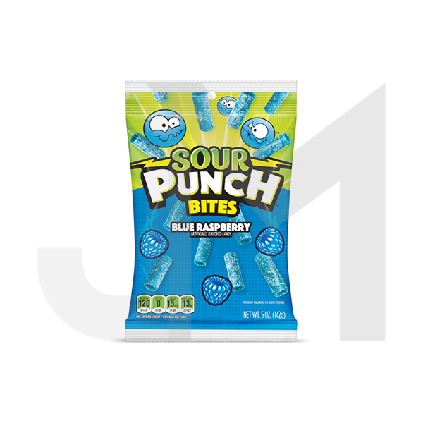 USA Sour Punch Bites Blue Raspberry Share Bag - 142g