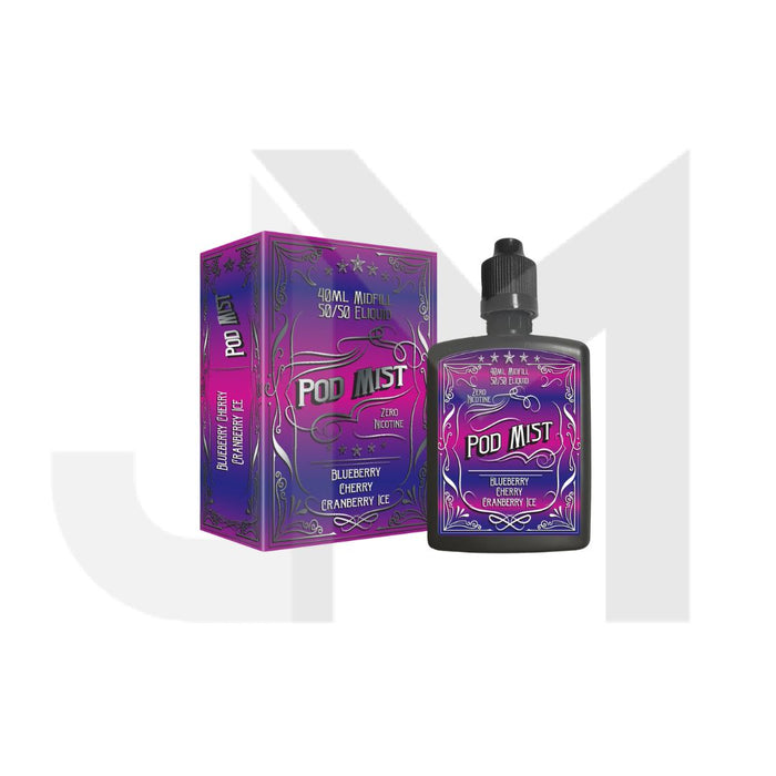 0mg Pod Mist Midfill 40ml Shortfill (50VG/50PG)