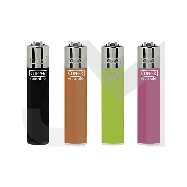 40 Clipper D40 CP11 Classic Flint Assorted Solid Colour Lighters - CL1C006UKH