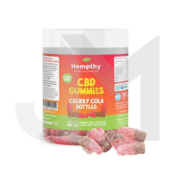 Hempthy 900mg CBD Cherry Cola Bottles - 30 Pieces