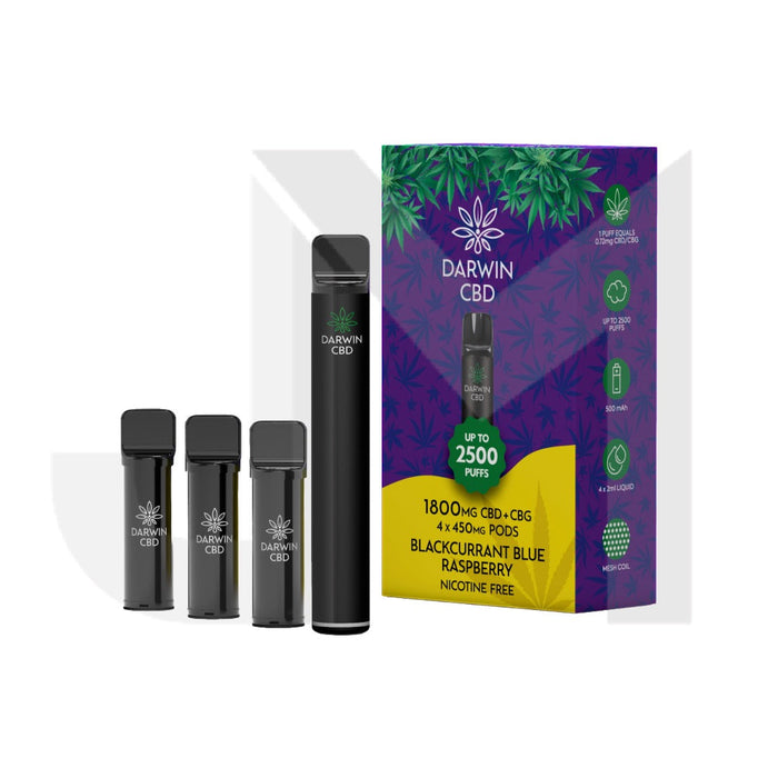 1800mg Darwin CBD + CBG 4 in 1 Pod Vape Kit 2500 Puffs