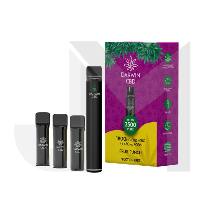 1800mg Darwin CBD + CBG 4 in 1 Pod Vape Kit 2500 Puffs