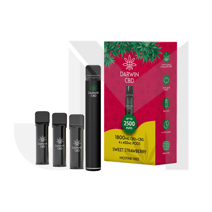 1800mg Darwin CBD + CBG 4 in 1 Pod Vape Kit 2500 Puffs