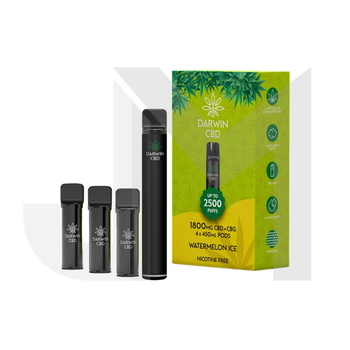 1800mg Darwin CBD + CBG 4 in 1 Pod Vape Kit 2500 Puffs