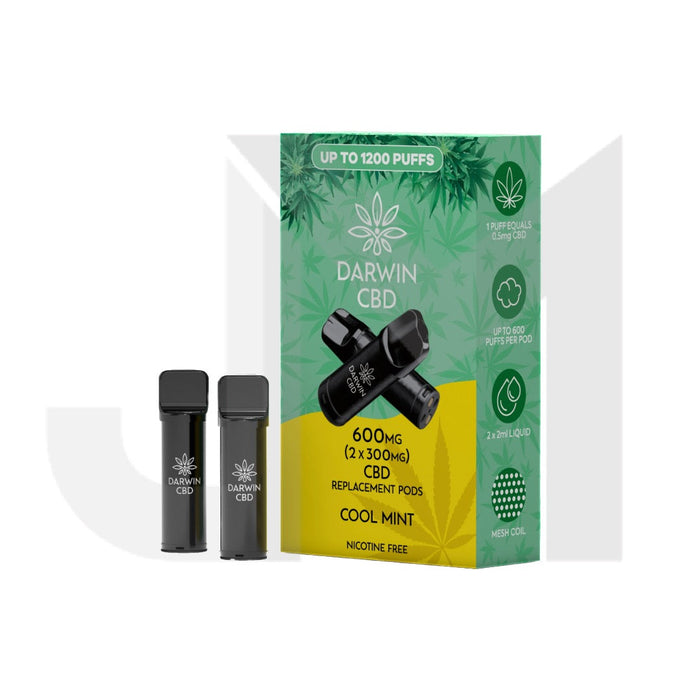 600mg Darwin CBD Prefilled Replacement Pods 1200 Puffs - 2 Pcs
