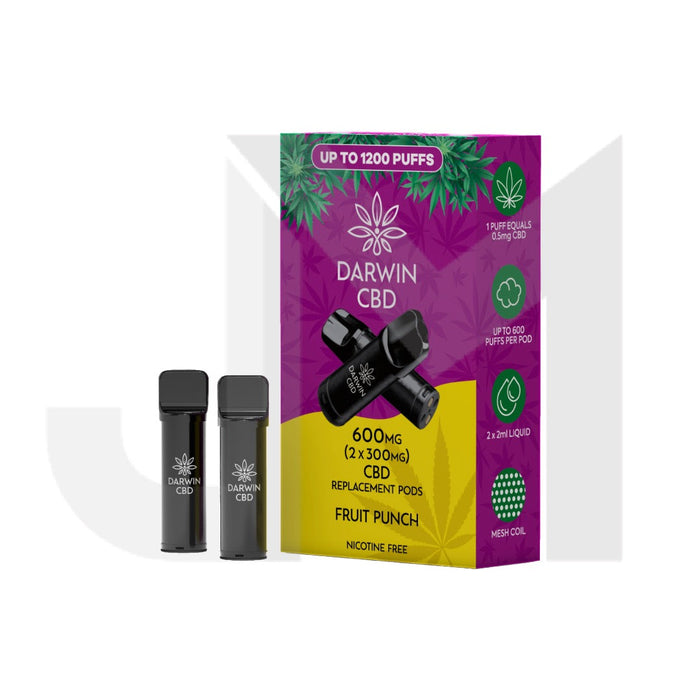 600mg Darwin CBD Prefilled Replacement Pods 1200 Puffs - 2 Pcs