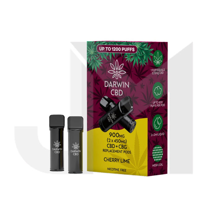 900mg Darwin CBD Prefilled Replacement Pods 1200 Puffs - 2 Pcs