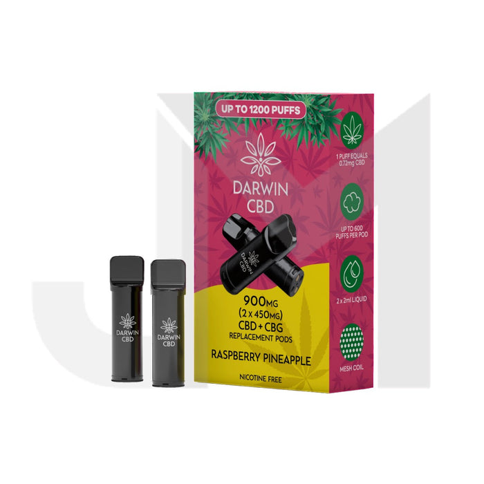900mg Darwin CBD Prefilled Replacement Pods 1200 Puffs - 2 Pcs