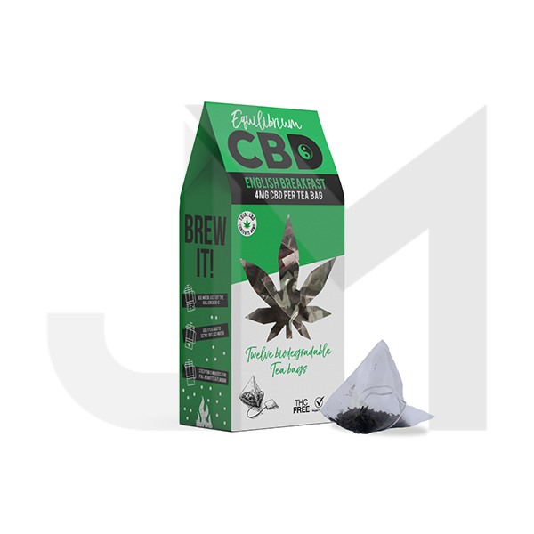 Equilibrium CBD 48mg Full Spectrum English Breakfast Tea Bags Box of 12