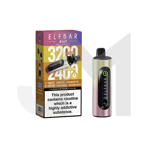 20mg Elf Bar 4 in 1  Pod Vape Kit 3200 Puffs