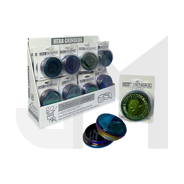 24 x D&K Plastic Shiny Grinder Leaf Design Display Pack - DK4004A - GS1417