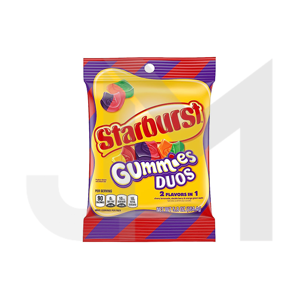 USA Starburst Gummy Duos Share Bag - 164g - Past Best Before date