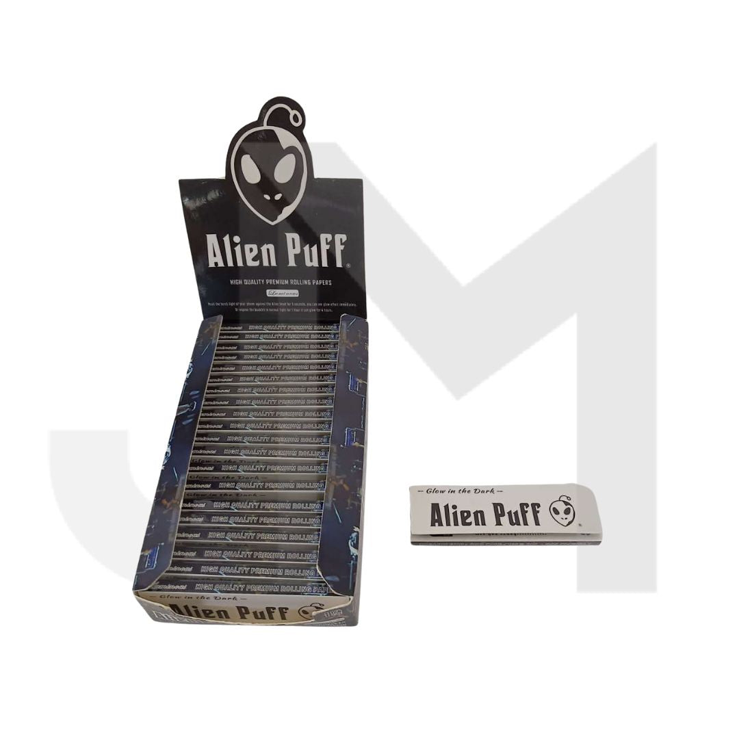 Alien Puff 1.25 Size Luminous Glow in The Dark Rolling Papers 24 Booklets (HP2110)