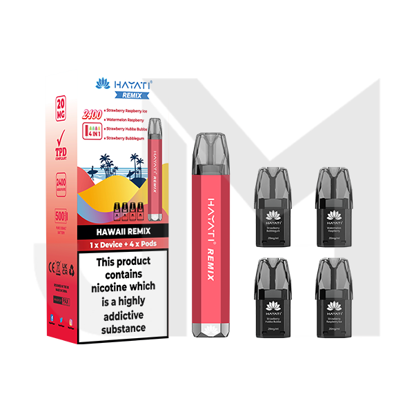 20mg Hayati Remix 4in1 2400 Pod Kit 2400 Puffs 20mg Hayati Remix 4in1 2400 Pod Kit 2400 Puffs