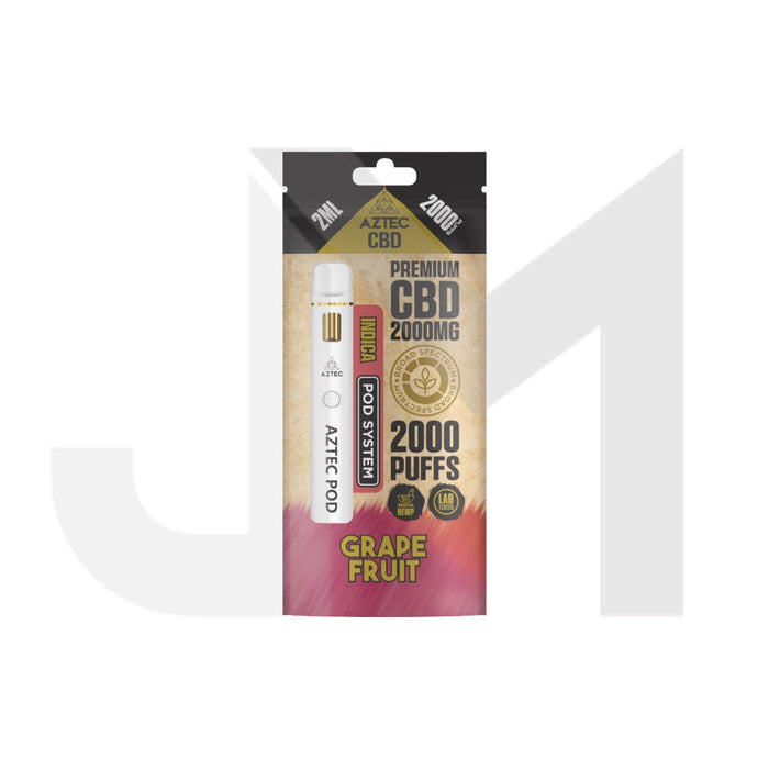 Aztec CBD 2000mg Broad Spectrum Starter Pro Pod Vape Kit 2000 Puffs
