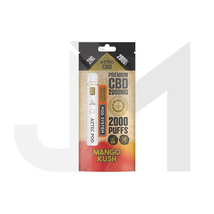 Aztec CBD 2000mg Broad Spectrum Starter Pro Pod Vape Kit 2000 Puffs