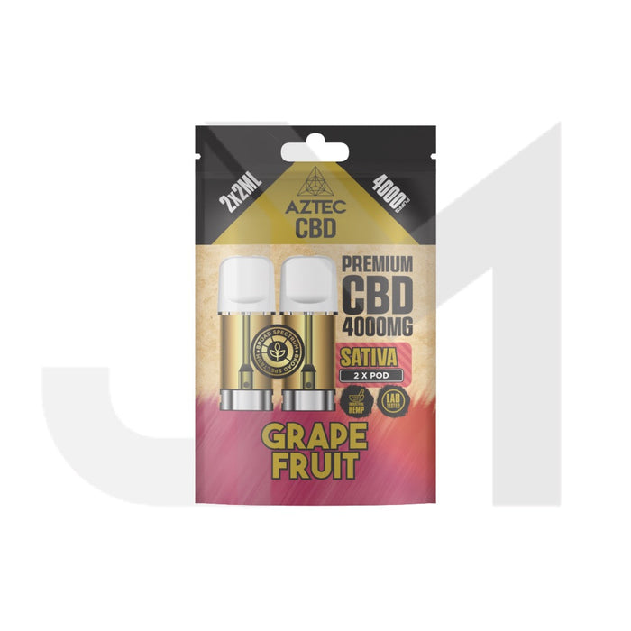 Aztec CBD 4000mg Broad Spectrum CBD Pods 2ml 4000 Puffs - 2 Pcs