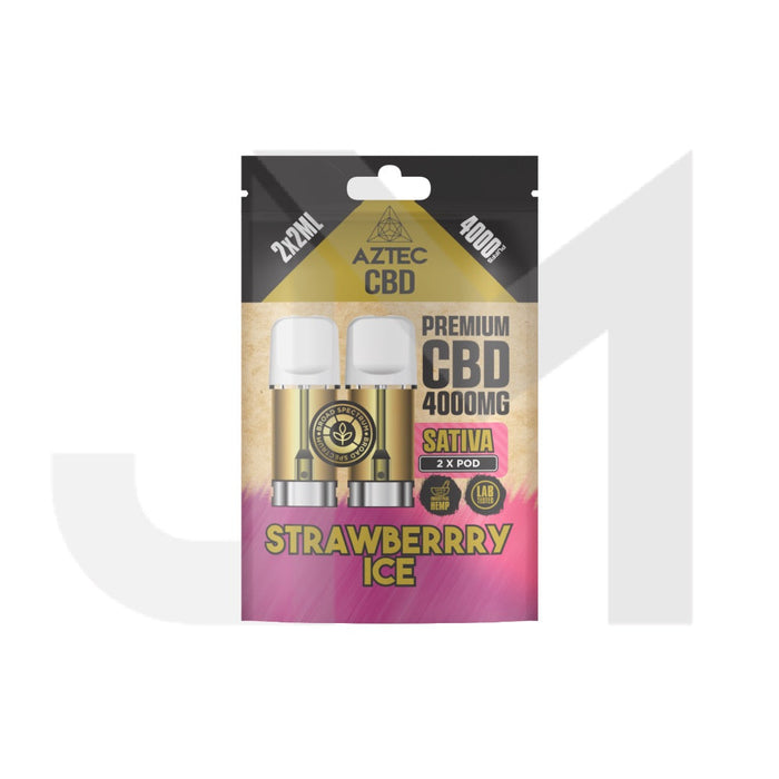 Aztec CBD 4000mg Broad Spectrum CBD Pods 2ml 4000 Puffs - 2 Pcs