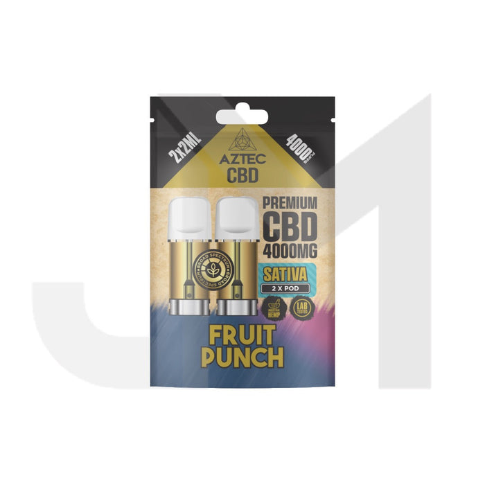 Aztec CBD 4000mg Broad Spectrum CBD Pods 2ml 4000 Puffs - 2 Pcs