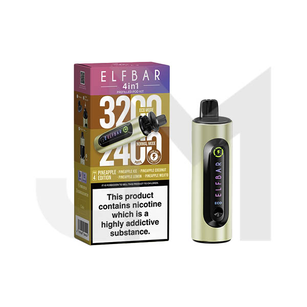 20mg Elf Bar 4 in 1  Pod Vape Kit 3200 Puffs