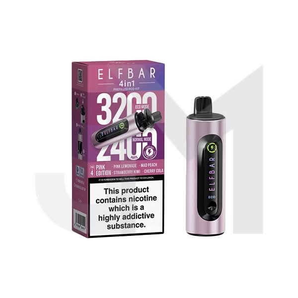 20mg Elf Bar 4 in 1  Pod Vape Kit 3200 Puffs