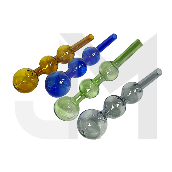 10x Mixed Colours Glass Pipe 3 bubble design - GB68 - GS0580